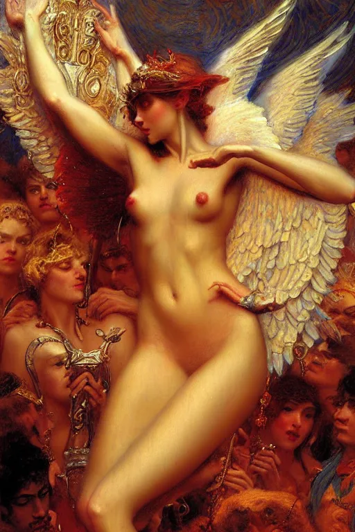 Image similar to the goddess of love from dante's divine comedy. highly detailed painting by gaston bussiere, craig mullins, j. c. leyendecker 8 k