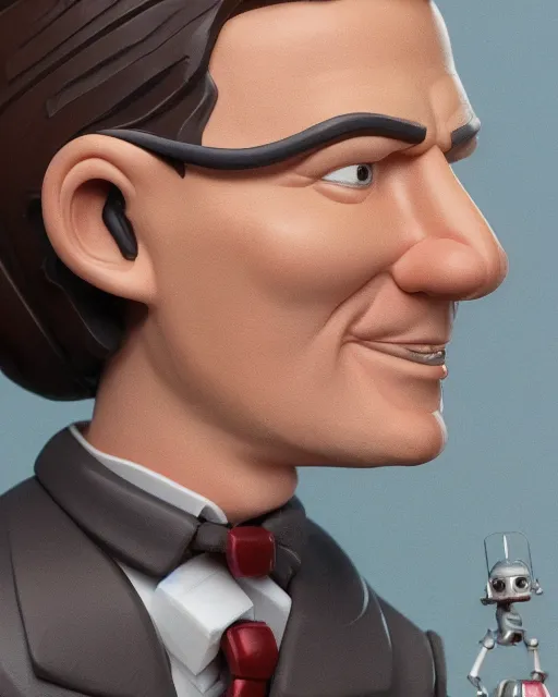 Image similar to highly detailed closeup, face profile portrait of a low poly tin toy tom cruise, depth of field, nicoletta ceccoli, mark ryden, lostfish, max fleischer, breathtaking, detailed and intricate environment, 8 k resolution, hyperrealistic, octane render