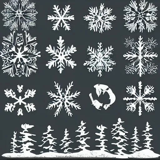 Prompt: winter - themed vector art panel for cnc plasma, laser, stencil, unique winter design