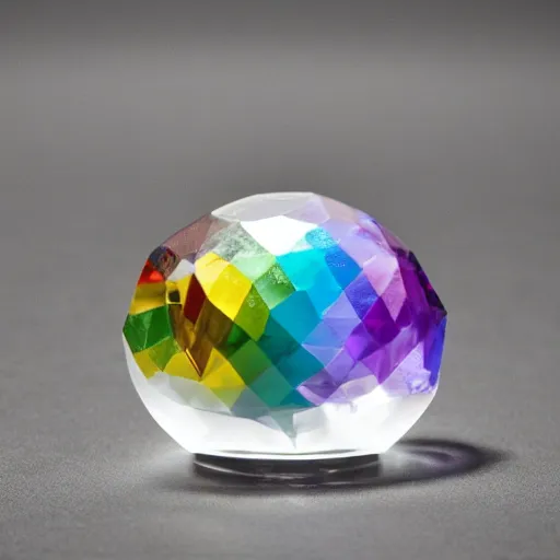 Image similar to rainbow crystal in the shape of a hamster 8k