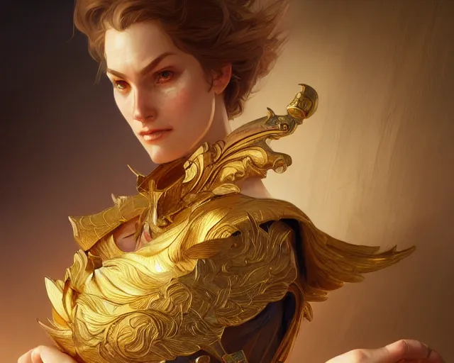 Prompt: golden goose, deep focus, d & d, fantasy, intricate, elegant, highly detailed, digital painting, artstation, concept art, matte, sharp focus, illustration, hearthstone, art by artgerm and greg rutkowski and alphonse mucha