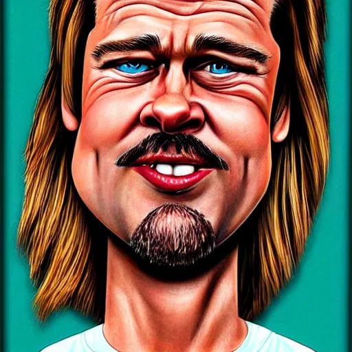 Prompt: brad pitt caricature