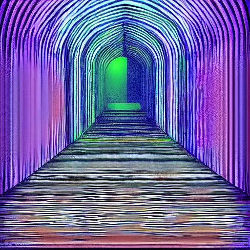 Prompt: labyrinth corridor in the style of beautiful digital art