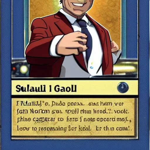 Prompt: Saul Goodman as a pokemon card