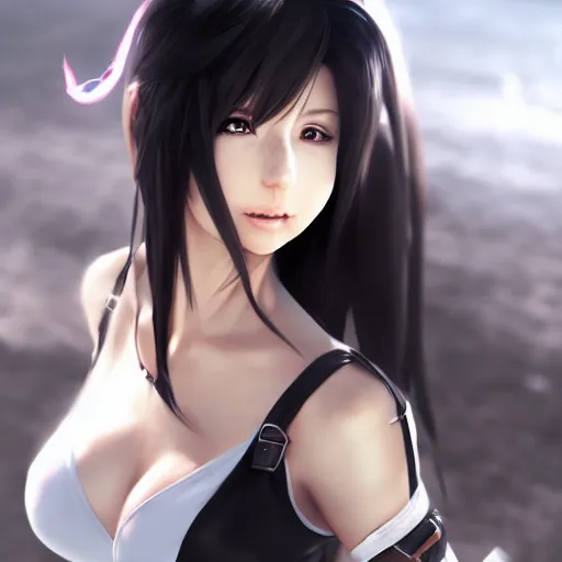 Image similar to alternate outfit of tifa lockhart by wlop, rossdraws, mingchen shen, bangkuart, sakimichan, yan gisuka, jeongseok lee, artstation, 4k