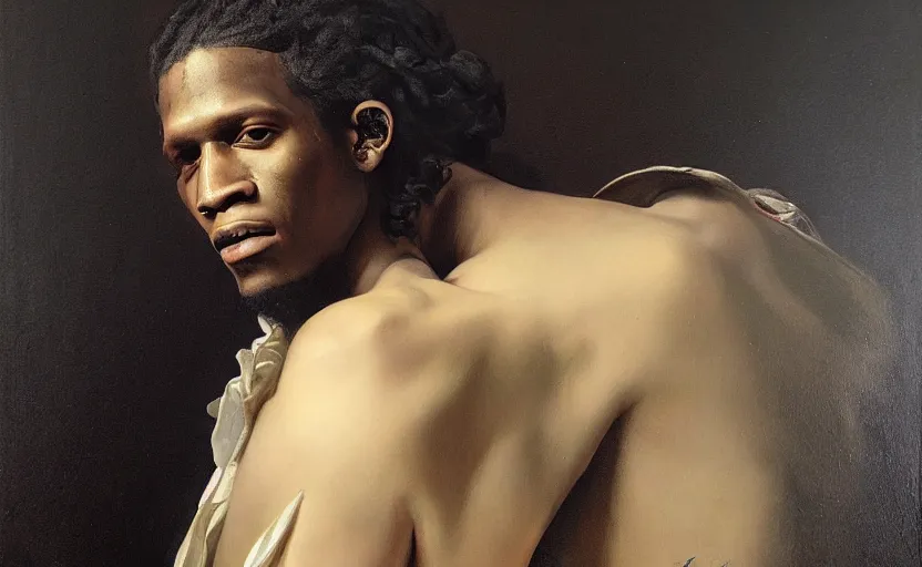 Image similar to painting of young thug by roberto ferri