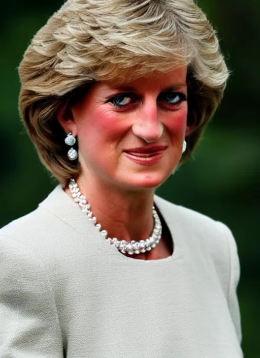 Image similar to DSLR photo portrait still of 61 year old age 61 Princess Diana at age 61!!!, 85mm f1.8