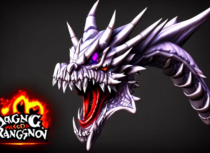 Image similar to raging oni bone dragon head, stylized stl, 3 d render, activision blizzard style, hearthstone style, darksiders art style