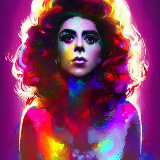 Image similar to portrait of a beautiful marina diamandis electra heart, volume lighting, concept art, by greg rutkowski!!, colorful, xray melting colors!!