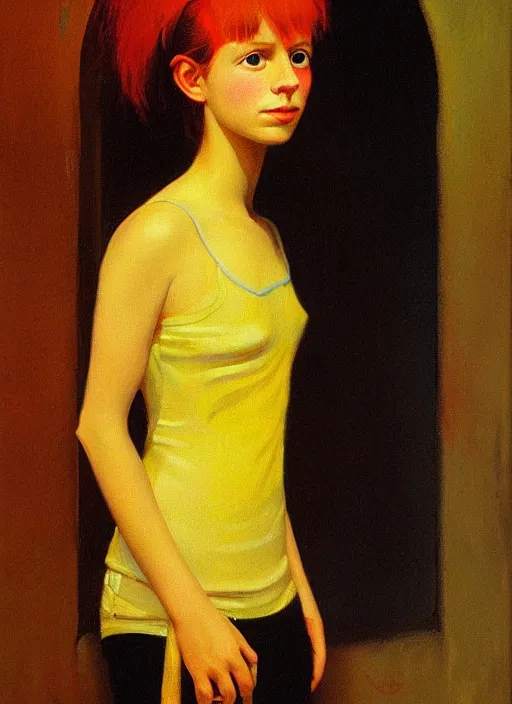 Image similar to a portrait of a pretty sewer punk young lady by agnes lawrence pelton