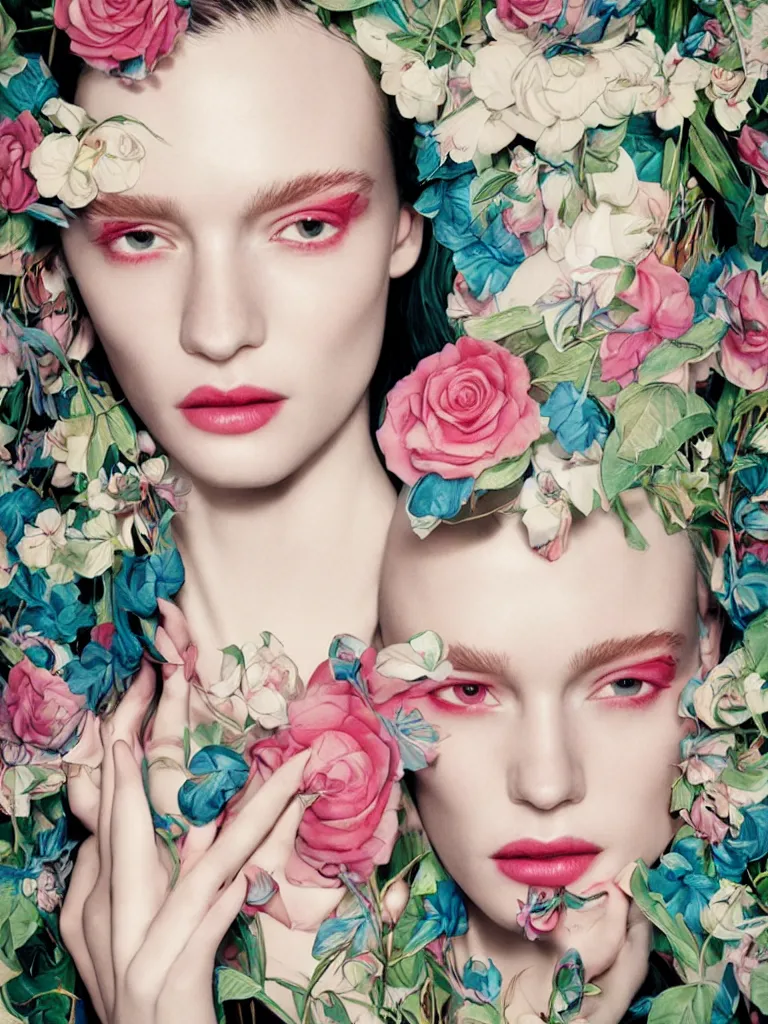 Image similar to portrait fragrance advertising campaign by james jean