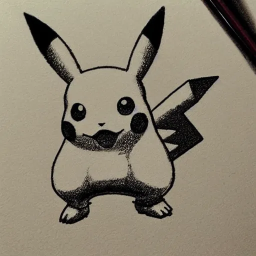 Prompt: pikachu wearing a christmas jumper pencil sketch highly detailed, smooth, sharp focus