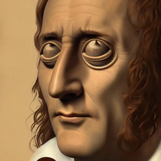 Prompt: isaac newton's face in nutella, hyperdetailed, artstation, cgsociety, 8 k