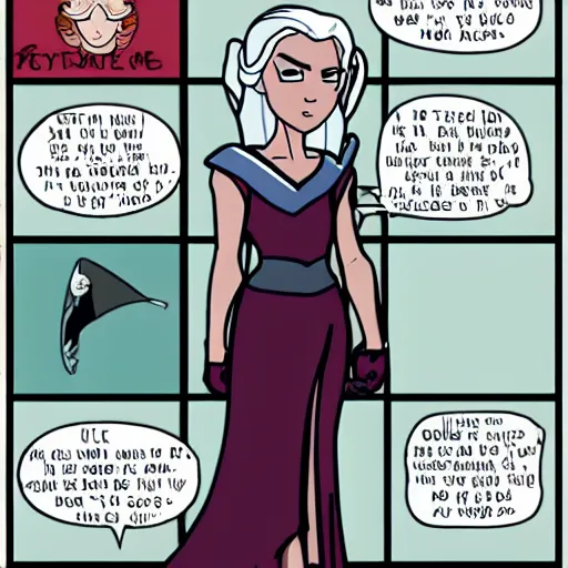 Image similar to Daenerys Targaryen in the style of SMBC