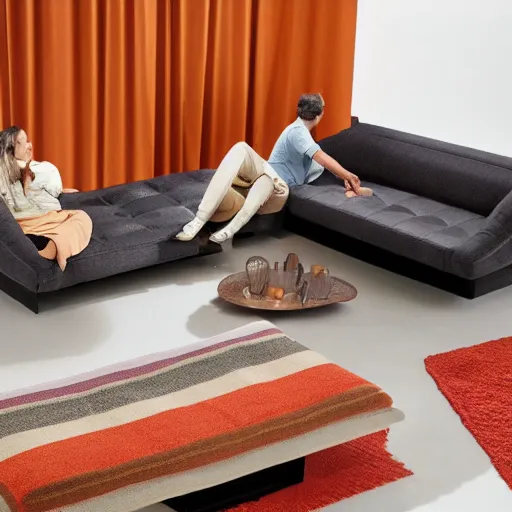 Image similar to a cooked spaghetti sofa