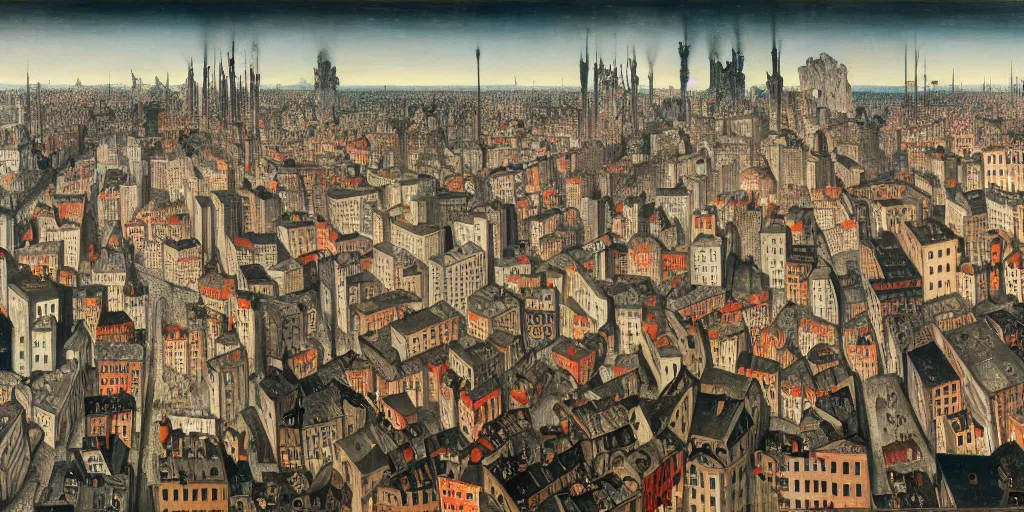 Image similar to a busy city, highly detailed, painting by otto dix, 8 k