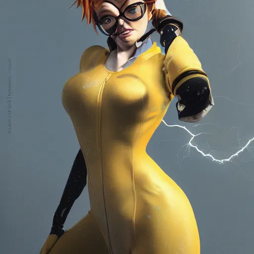 Prompt: painting of tracer in a skintight dress, by dan hillier and charlie bowater and pieter claesz 4 k post - processing highly detailed, trending on artstation, cinematic lightning, volumetric lightning, highly detailed, extreme detail, full details, - s 1 5 0