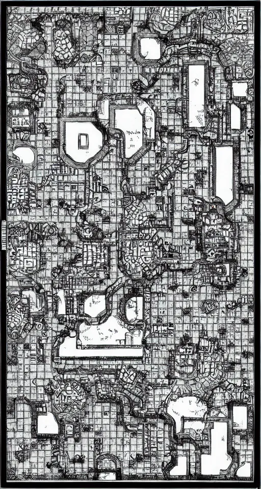 Prompt: a black and white isometric dungeon map. d & d. small dungeon layout. few rooms. high definition etching with complex details.