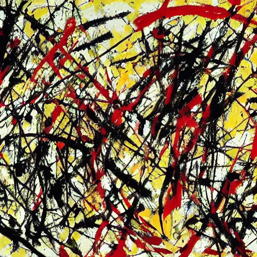 Image similar to a abstract painting quarrel lovers by jackson pollock