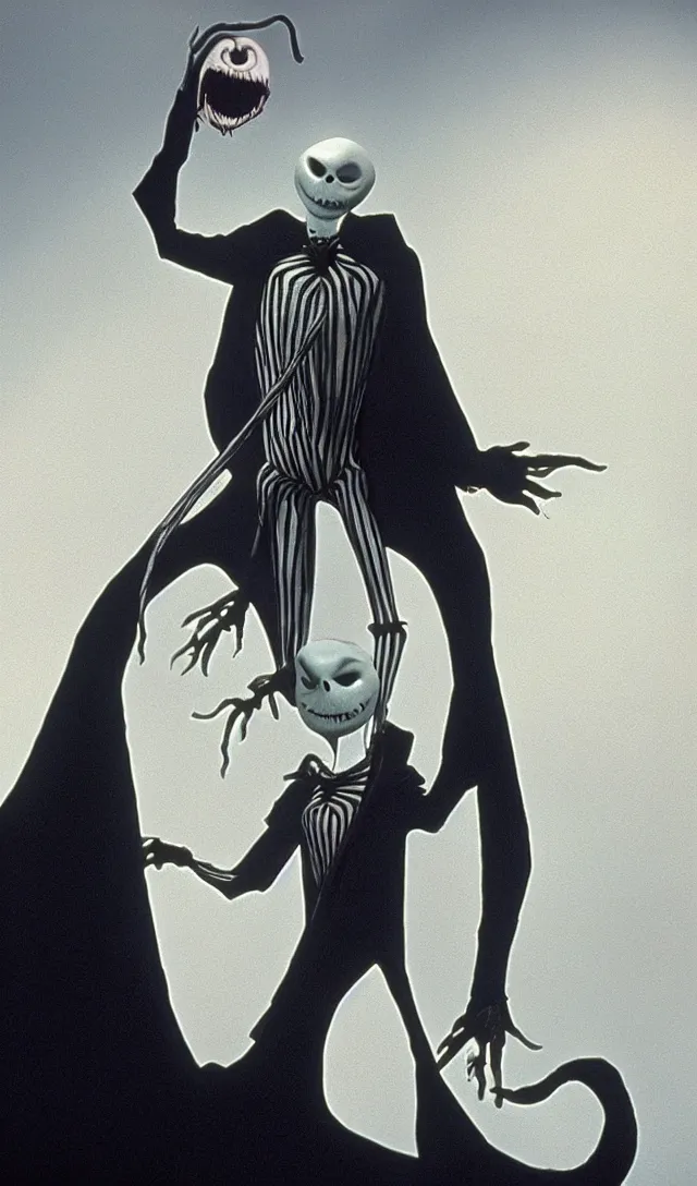 Prompt: lord voldemort in the nightmare before Christmas, smooth, tim burton