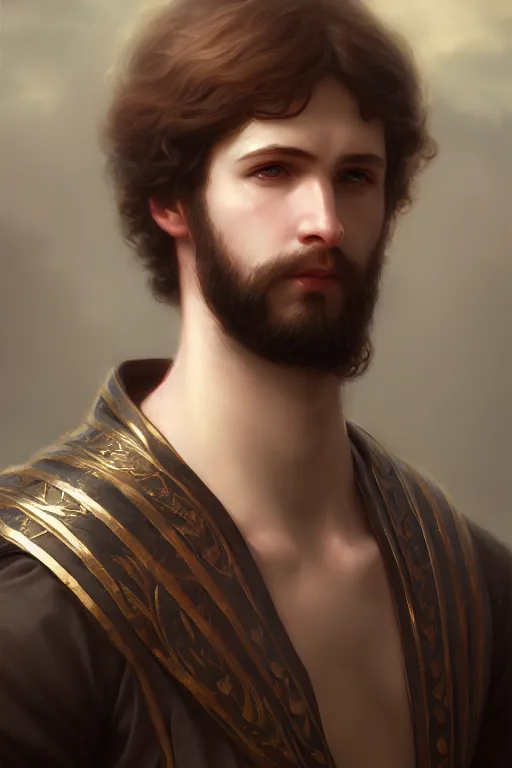 Prompt: a portrait of the male assasin, illustration, soft lighting, soft details, dark mood, painting oil on canvas by Edmund Blair Leighton and Charlie Bowater octane render trending on artstation d&d characters, 4k, 8k, HD