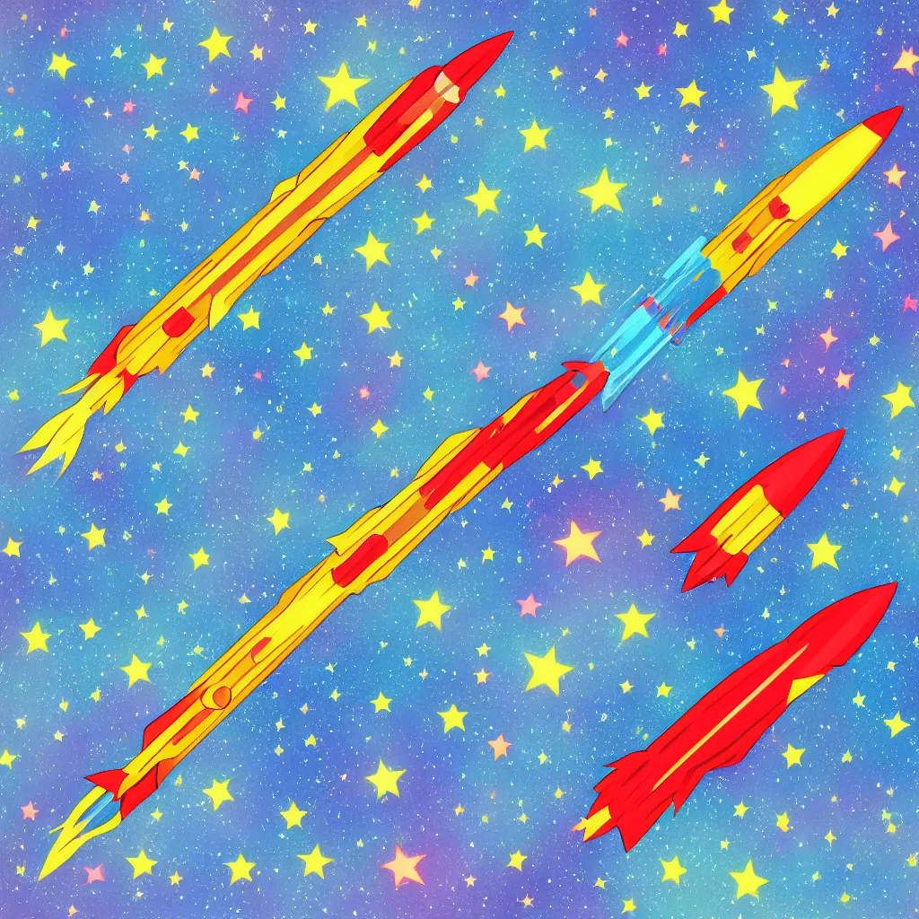 Prompt: cosmic rocket, hyper realistic, sharp focus