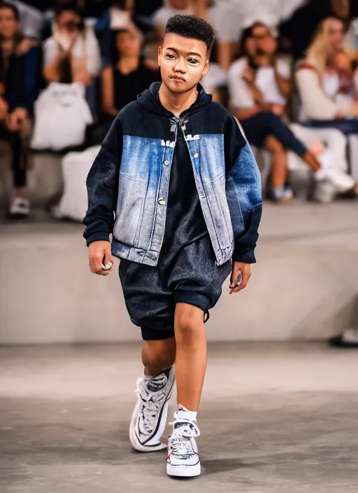 Image similar to hyperrealistic and heavy detailed air jordan runway show of bart simpson, leica sl 2 5 0 mm, vivid color, high quality, high textured, real life