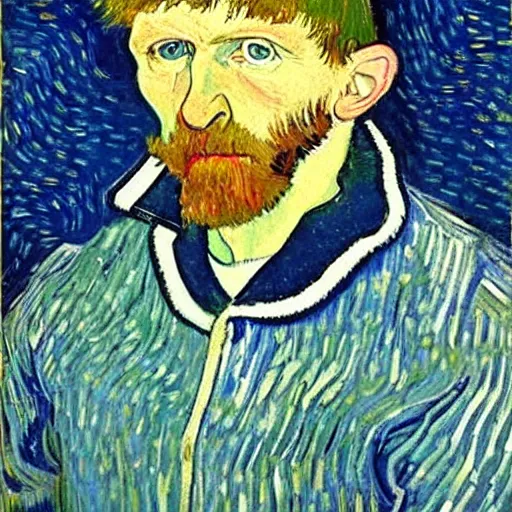 Prompt: painting of peter beardsley by van gogh