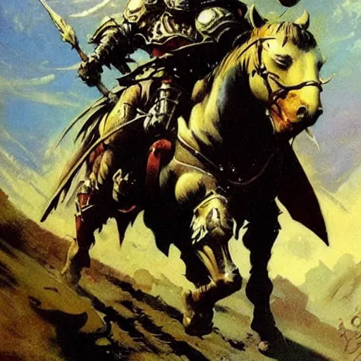 Image similar to knight by Frank Frazetta,fantasy artwork,bold,striking,high quality!!!!!,masterpiece!!!!