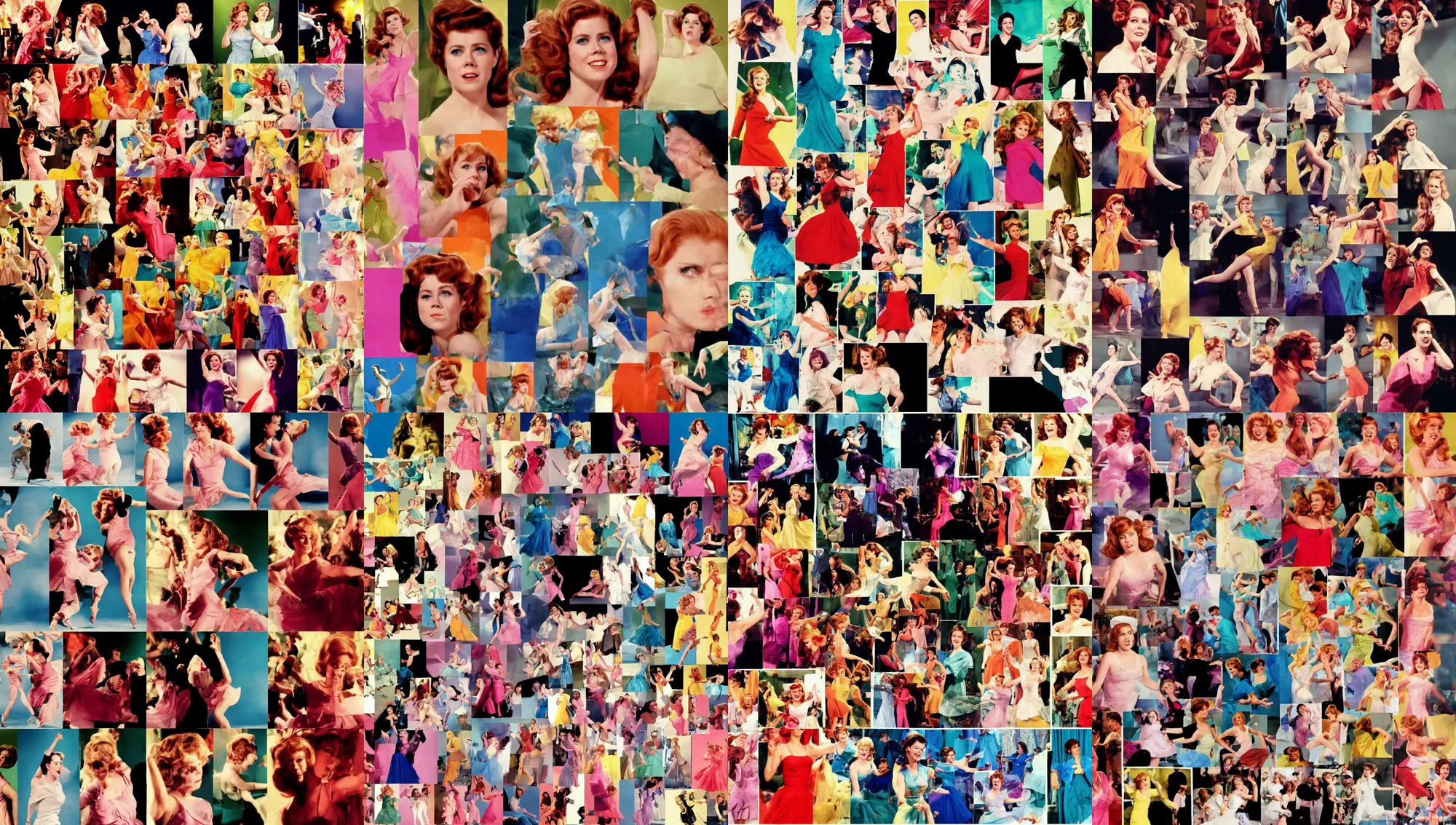 Image similar to collage of dancing amy adams, 1 9 6 0 s technicolor