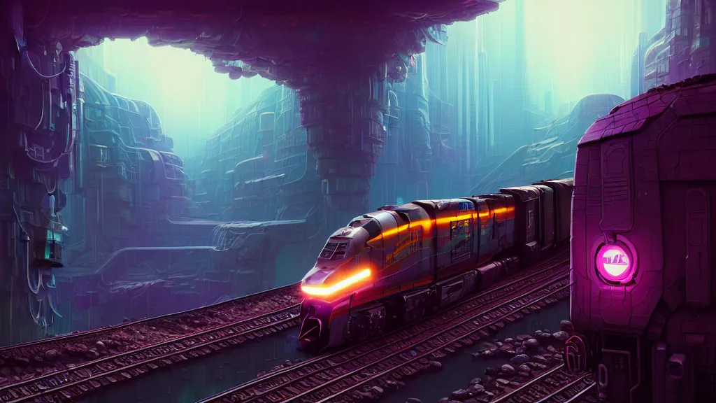 cyberpunk on railroad through fantasy Stable Diffusion OpenArt