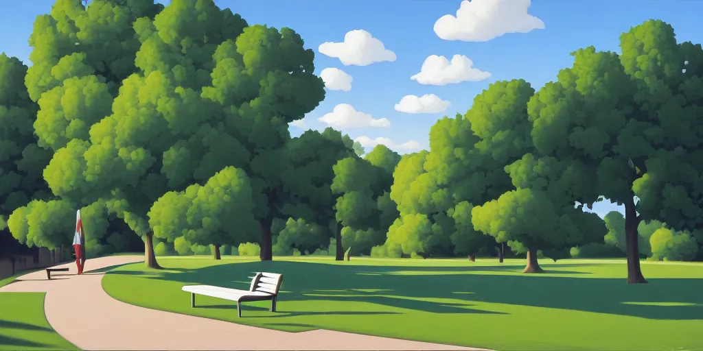 Image similar to the bench, blue sky, summer evening, kenton nelson