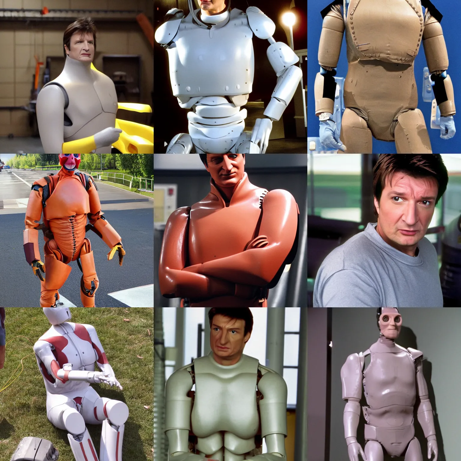 Prompt: nathan fillion as a crash test dummy