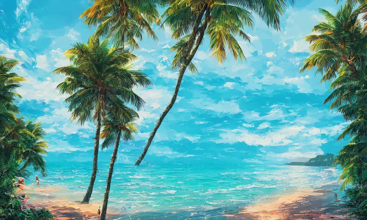 Image similar to paradise beach by alena aenami artworks in 4 k