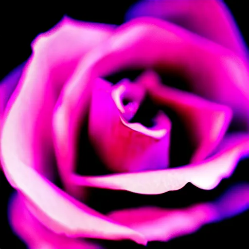 Image similar to award - winning macro of a beautiful black rose made of glowing molten magma