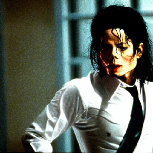 Prompt: Michael Jackson in American Psycho (1999)