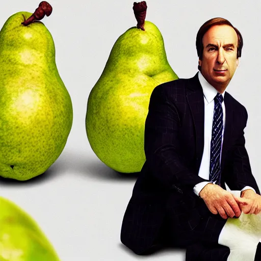 Image similar to saul goodman surrounded by pears