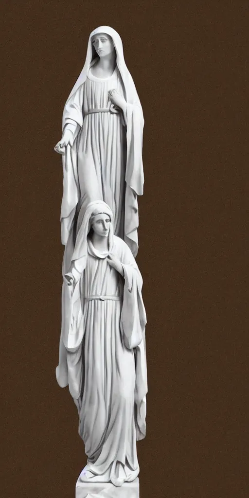 Image similar to a marble statue of the virgin Mary,