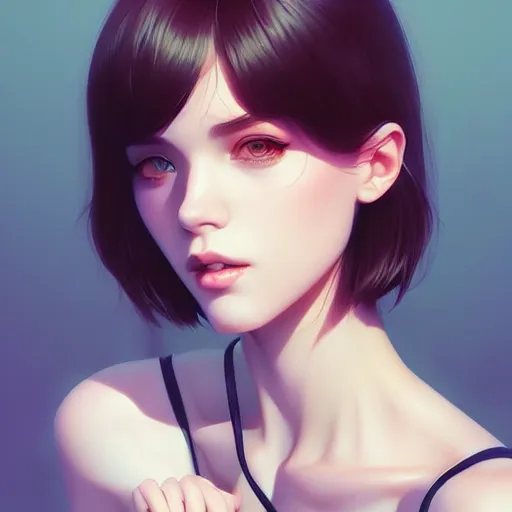 Image similar to a portrait of a beautiful model, art by ilya kuvshinov and wlop and artgerm and josan gonzalez, digital art, highly detailed, intricate, sharp focus, trending on artstation hq, deviantart, pinterest, unreal engine 5, 4 k uhd image