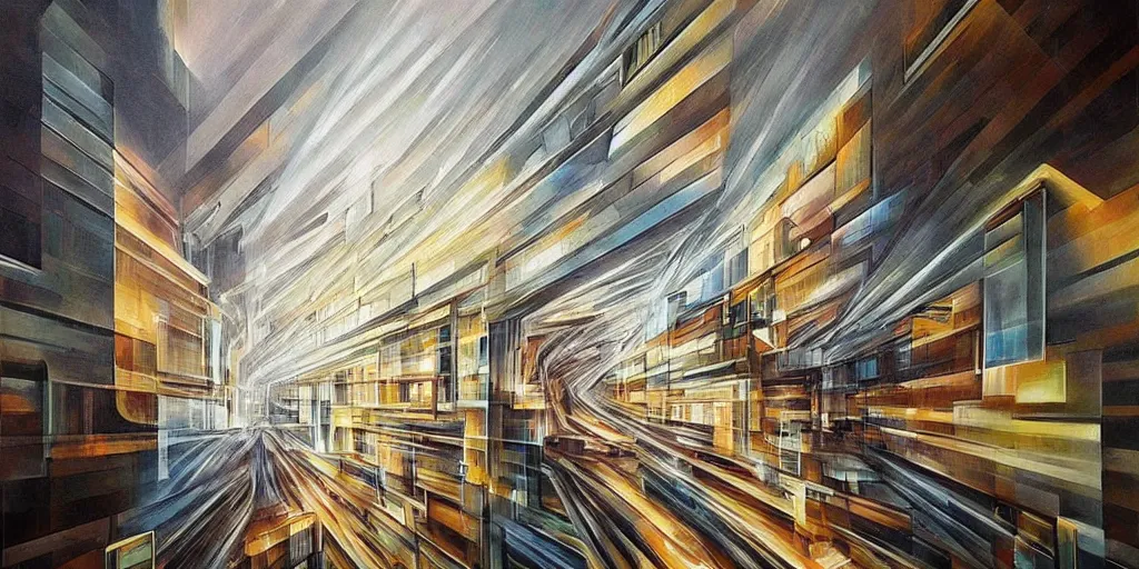 Prompt: the infinite hotel, Mind-Blowing Illusion Painting by Tomek Sętowski