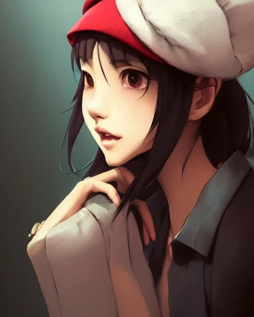 Image similar to girl with beret, sharp details, sharp focus, elegant, highly detailed, illustration, by Jordan Grimmer and greg rutkowski and PiNe(パイネ) and 薯子Imoko and 香川悠作 and wlop and maya takamura, intricate, beautiful, Trending artstation, pixiv, digital Art
