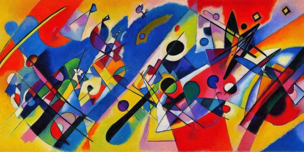 Prompt: a beautiful abstract painting by kandinsky