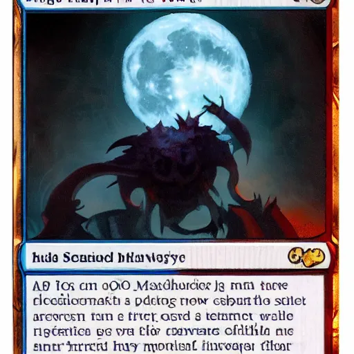 Image similar to a magic the gathering card poop moon