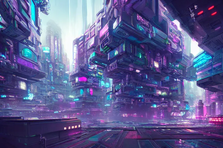 Prompt: a psychedelic cyberpunk city at the edge of existence where intensely creative astral beings live, in the style of wlop, illustration, epic, fantasy, hyper detailed, smooth, unreal engine, sharp focus, ray tracing