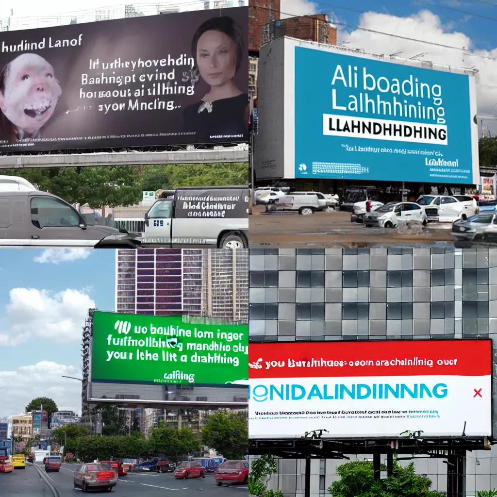 Prompt: a billboard for Money Laundering Service