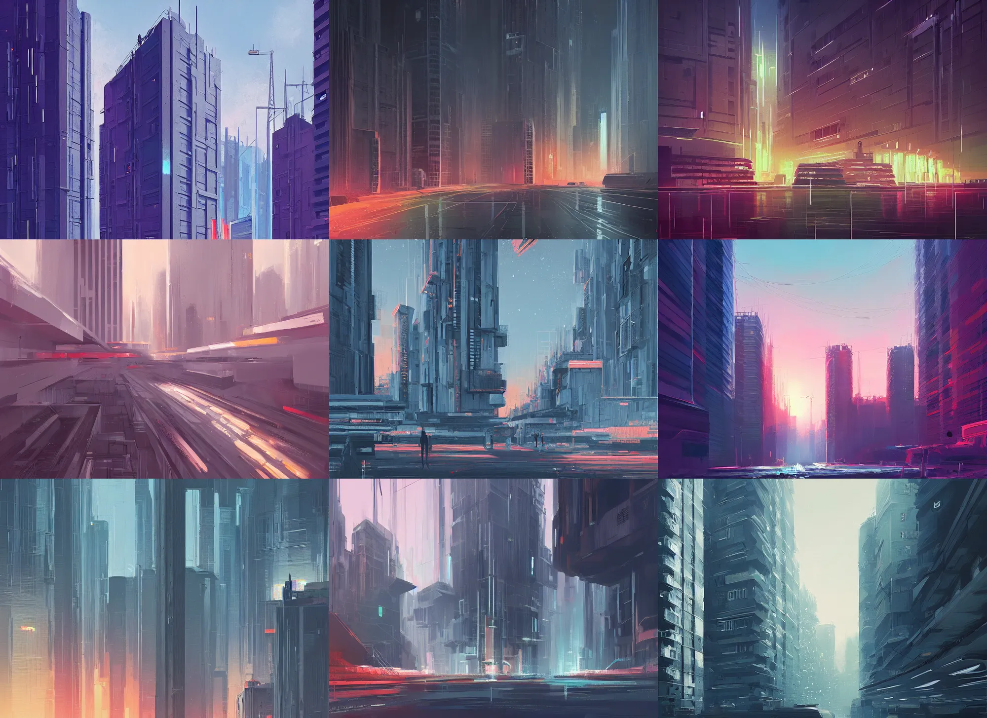 Prompt: A professional digital painting of a far future brutalist city, by Alena Aenami, trending on Artstation