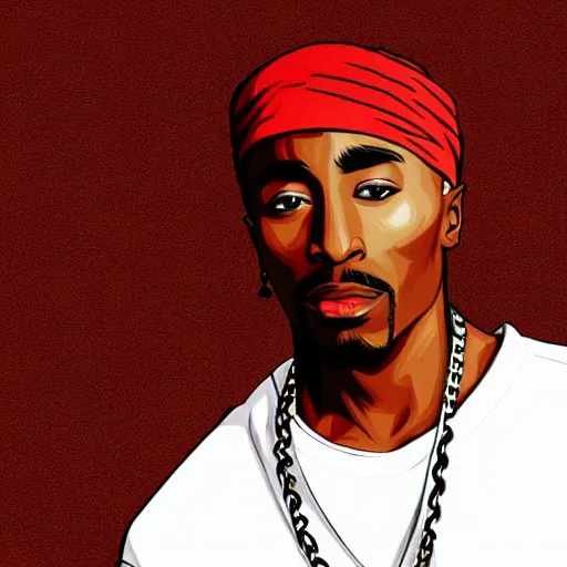 Image similar to Tupac Shakur, screenshot from a 2012s anime