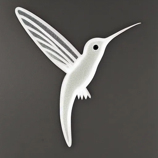 Prompt: hummingbird made of glass, studio photograph, black background