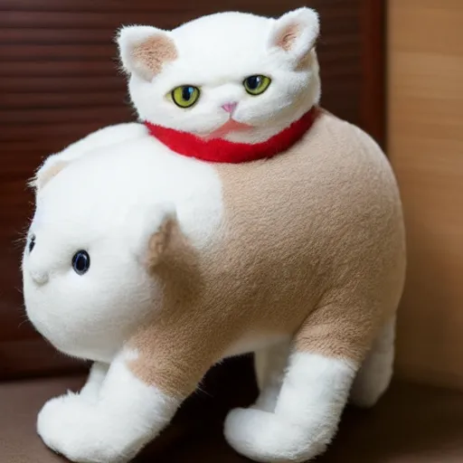 Image similar to a calico cat as a plush toy