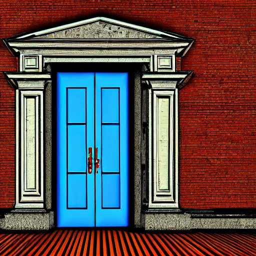 Image similar to an open doorway in the middle of the night digital art